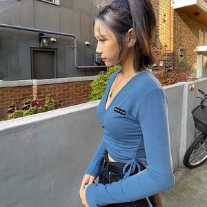 Blue tie long sleeve cardigan 💙